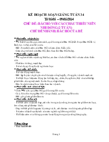 Chủ đề: Bác Hồ với các cháu thiếu niên nhi đồng (2 tuần) Chủ đề nhánh: Bác Hồ của bé