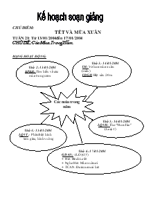 Chủ điểm: Tết và mùa xuân Chủ đề: các mùa trong năm