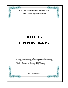 Giáo án Phát triển thầm mỹ