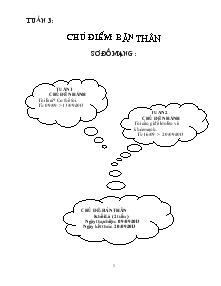 Tuần 3: Chủ điểm: bản thân