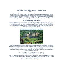 10 lâu đài đẹp nhất châu Âu