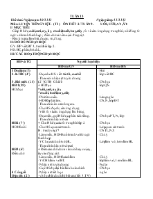 Giáo án lớp 1 - Chiều thứ 2 tuần 12