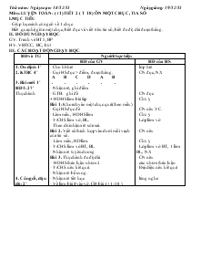 Giáo án lớp 1 - Chiều thứ 5 tuần 18