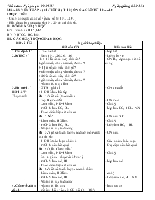 Giáo án lớp 1 - Chiều thứ 5 tuần 19