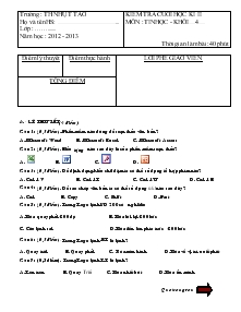 Kiểm tra cuối học kì II môn :tin học - Khối 4