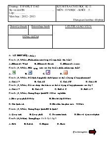 Kiểm tra cuối học kì II môn :tin học - Khối 5