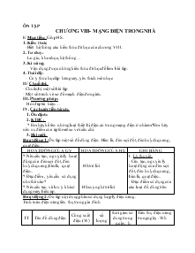 Ôn tập chương VIII- Mạng điện trong nhà