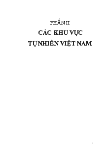 Chuyên đề Địa lý khu vực tự nhiên Việt Nam