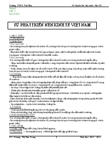 Giáo án Địa 9 tiết 3: Sự phát triển nền kinh tế Việt Nam