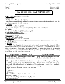 Giáo án địa lí 8 tiết 33 bài 28: Đặc điểm địa hình Việt Nam