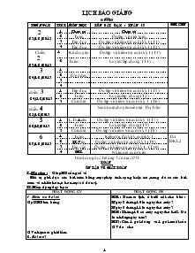 Giáo án Lớp 2 Tuần 18