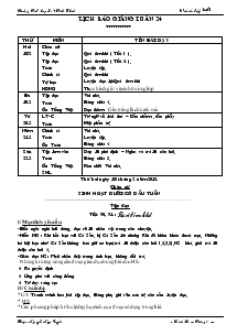 Giáo án Lớp 2A2 Tuần 24 Trường Tiểu học Lê Minh Châu