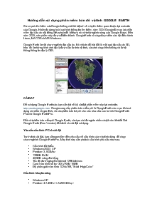 Hướng dẫn sử dụng phần mềm bản đồ vệ tinh GOOGLE EARTH