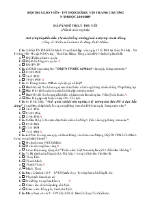Đáp án đề thi lý thuyết Hội thi Giáo viên - TPT đội giỏi huyện Thanh Chương năm học 2008-2009