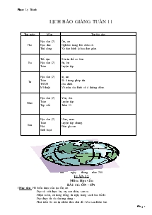 Giáo án giảng dạy lớp 1 - Tuần 11