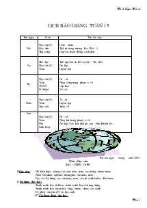 Giáo án giảng dạy lớp 1 - Tuần 15