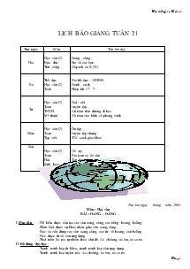 Giáo án giảng dạy lớp 1 - Tuần 21