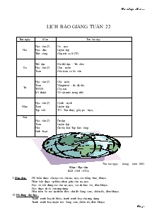 Giáo án giảng dạy lớp 1 - Tuần 22