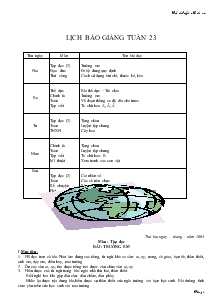 Giáo án giảng dạy lớp 1 - Tuần 23