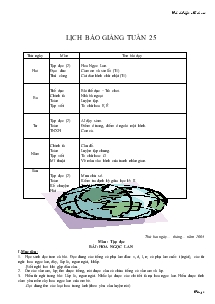 Giáo án giảng dạy lớp 1 - Tuần 25