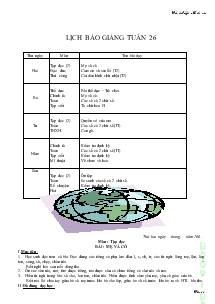 Giáo án giảng dạy lớp 1 - Tuần 26