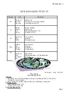 Giáo án giảng dạy lớp 1 - Tuần 29