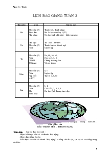 Giáo án giảng dạy lớp 1 - Tuần 2