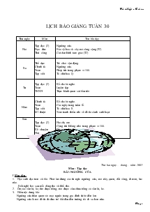 Giáo án giảng dạy lớp 1 - Tuần 30