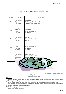 Giáo án giảng dạy lớp 1 - Tuần 33