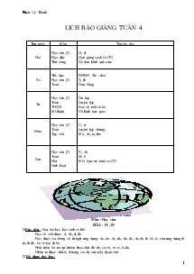 Giáo án giảng dạy lớp 1 - Tuần 4