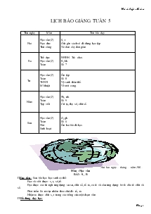 Giáo án giảng dạy lớp 1 - Tuần 5