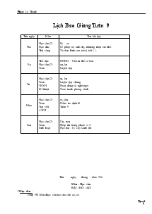 Giáo án giảng dạy lớp 1 - Tuần 9