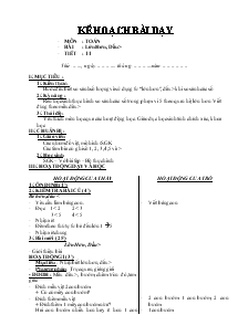 Giáo án Toán 1 tiết 10, 11