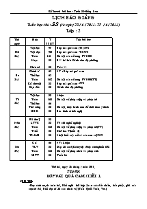 Kế hoạch bài học - Tuần 33-Hồng Lan