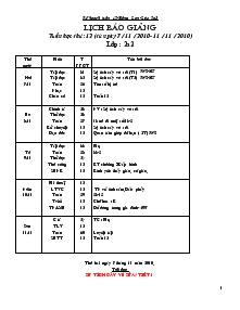 Kế hoạch tuần 12-Hồng Lan -Lớp 2a3