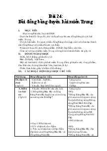 Bài 24: Dải đồng bằng duyên hải miền Trung