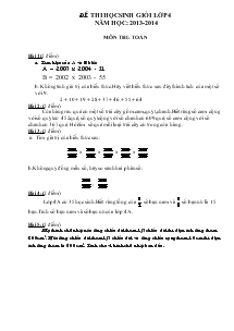 Đề thi học sinh giỏi lớp 4 năm học: 2013-2014 Môn Thi: Toán