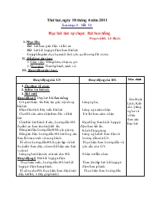 Giáo án Âm nhạc 3 tiết 32 Học bài hát tự chọn: Bài Sen hồng