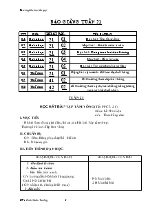 Giáo án Âm nhạc từ lớp 1 - 5 tuần 21