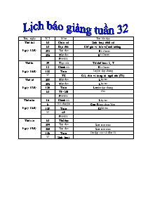 Giáo án lớp 1 Tuần 32 Năm 2013