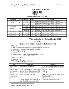 Giáo án lớp 3 buổi chiều tuần 15