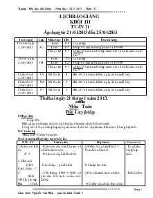 Giáo án lớp 3 buổi chiều tuần 21