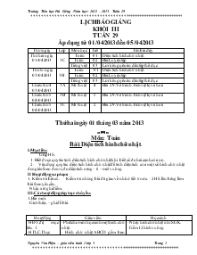 Giáo án lớp 3 buổi chiều tuần 29