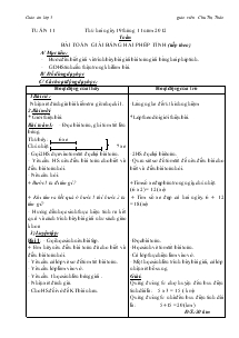 Giáo án lớp 3 Tuần 11- Chu Thị Thảo