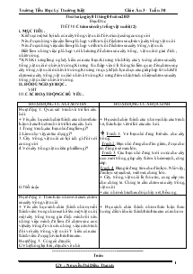 Giáo Án lớp 3 – Tuần 30 Trường Tiểu Học Lý Thường Kiệt
