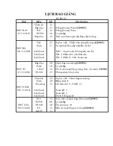 Kế hoạch bài dạy tuần 12 Tô Thị Hồng