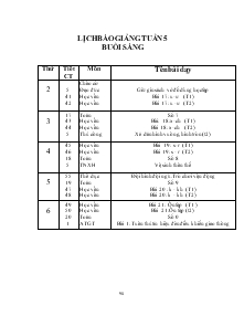 Lịch báo giảng – lớp 1 Năm học : 2011 – 2012 Tuần 5 : buổi sáng