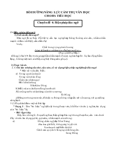 Chuyên đề 4: Biện pháp đảo ngữ