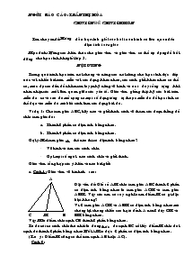 Chuyên đề Hướng dẫn học sinh giải các bài toán hình có liên quan đến diện tích tam giác