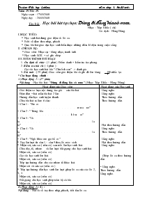 Giáo án Âm nhạc khối 2 (2 buổi/ ngày) tuần 29 - Học bài hát tự chọn Đừng đi đằng kia có mưa